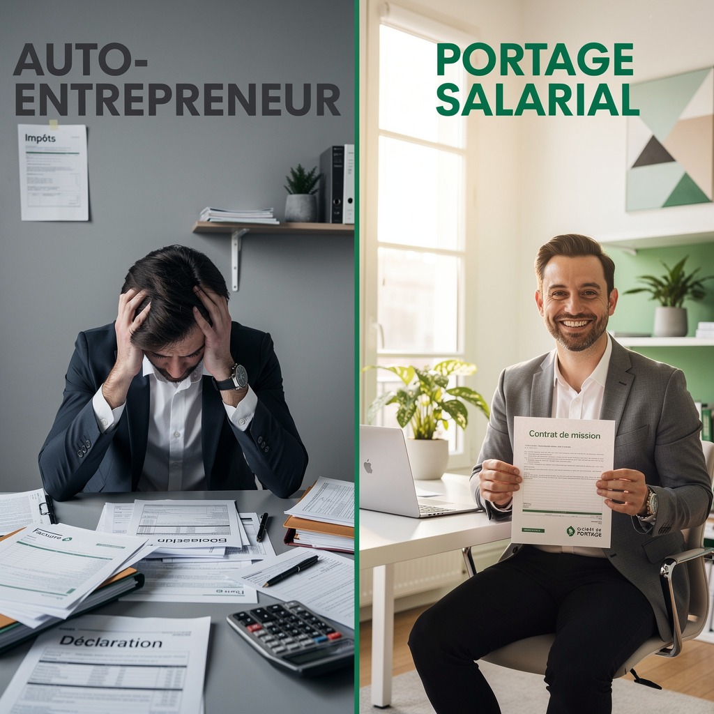 Comparatif charges et revenu net portage salarial ou auto-entrepreneur 2026